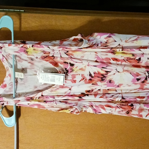 Plus water lily summer dress in pink 1x - Picture 1 of 7